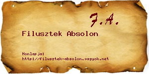 Filusztek Absolon névjegykártya